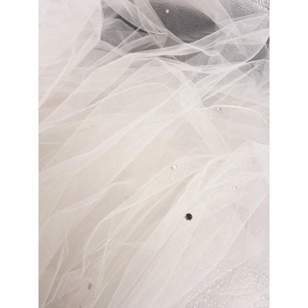 NWT Cathedral Wedding Veil Crystal Rhinestone‎ Ivory
